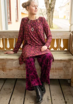 Gudrun Sjödén Hosen>Velourshose „Selma“ aus Bio-Baumwolle/Recycling-Polyester Traube