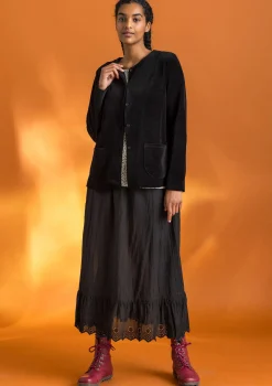 Gudrun Sjödén Strickjacken|Pullover & Shirts>Veloursjacke aus Bio-Baumwolle/Recycling-Polyester Schwarz