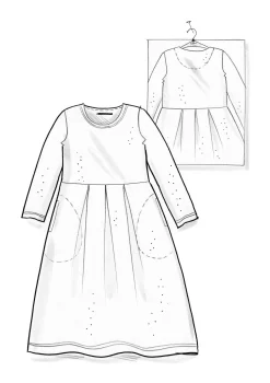 Gudrun Sjödén Kleider>Velourskleid „Fyrverkeri“ aus Bio-Baumwolle/Recycling-Polyester Schwarz