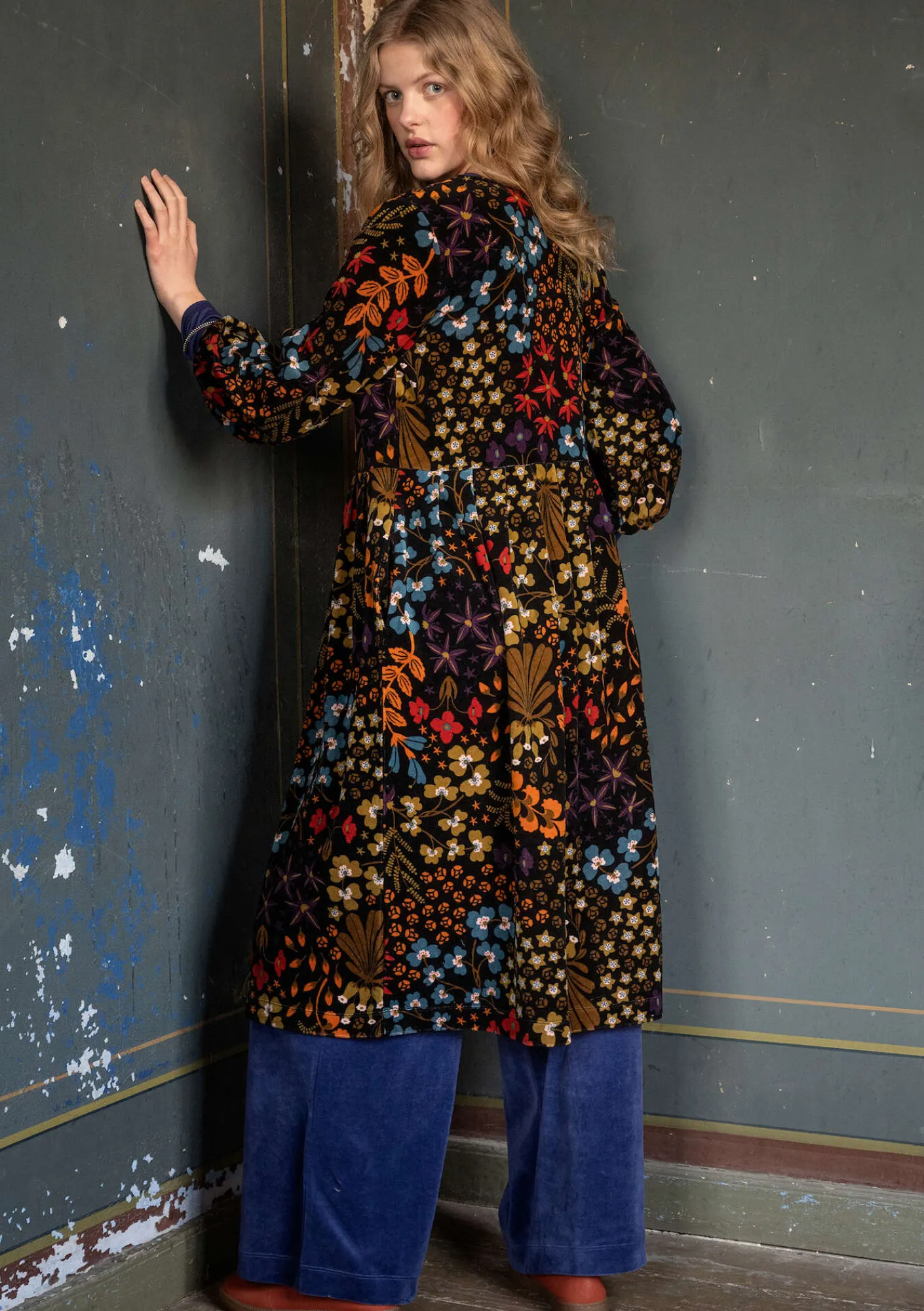 Gudrun Sjödén Kleider>Velourskleid „Katla“ aus Bio-Baumwolle/Recycling-Polyester Schwarz