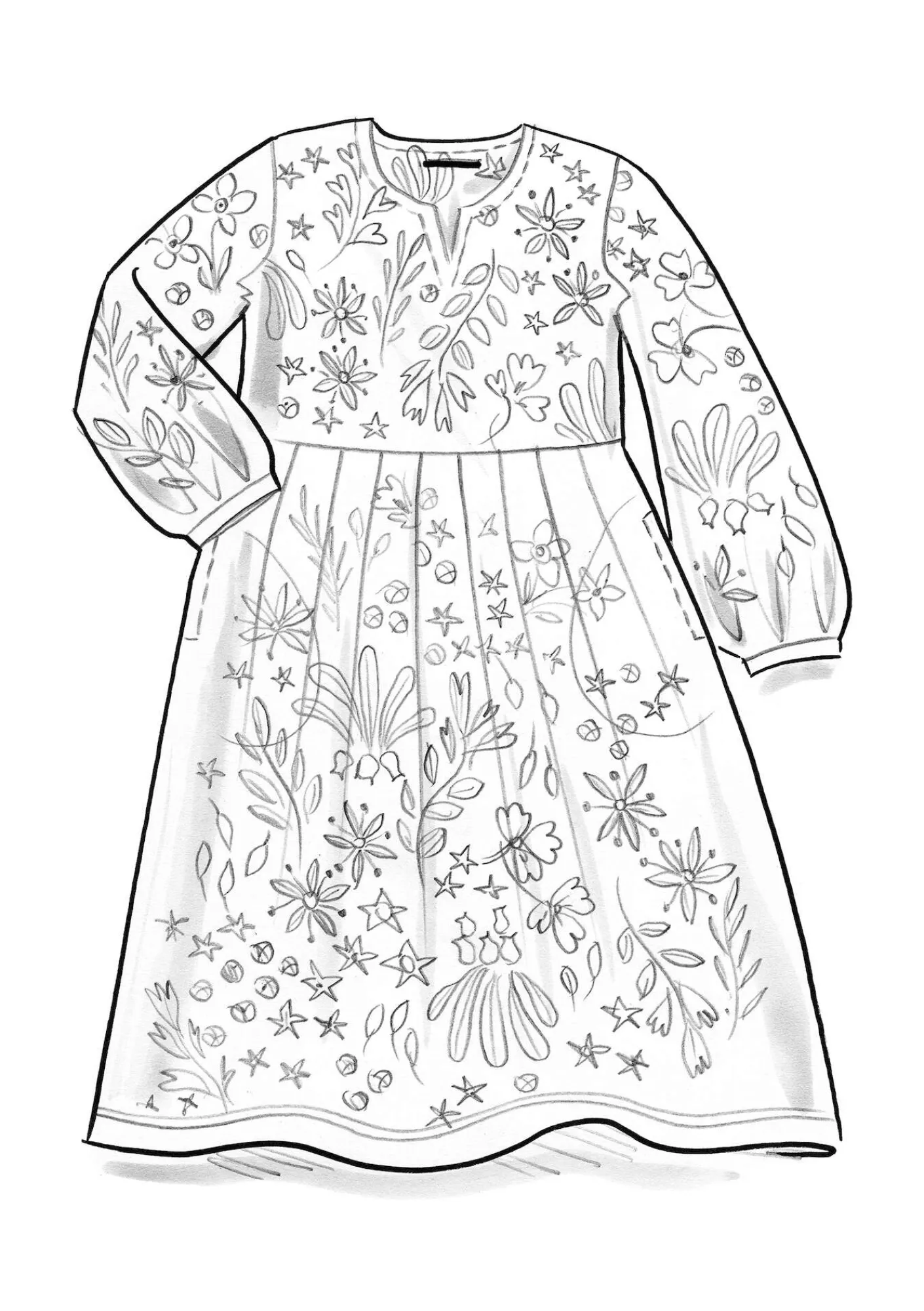 Gudrun Sjödén Kleider>Velourskleid „Katla“ aus Bio-Baumwolle/Recycling-Polyester Schwarz