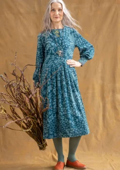 Gudrun Sjödén Kleider>Velourskleid „Katla“ aus Bio-Baumwolle/Recycling-Polyester Veronagrün
