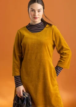 Gudrun Sjödén Tuniken>Velourstunika aus Bio-Baumwolle/Recycling-Polyester Curry