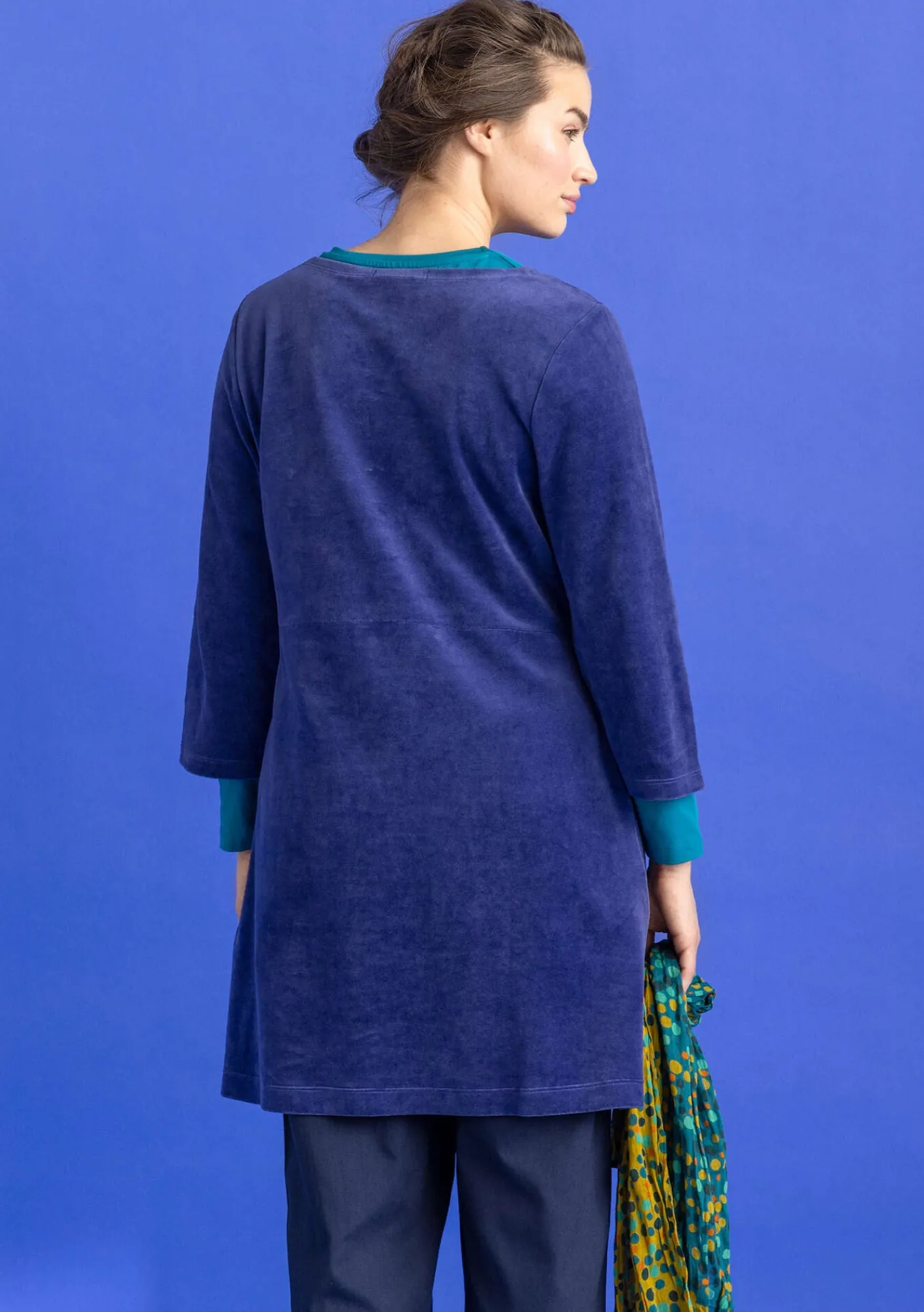 Gudrun Sjödén Tuniken>Velourstunika aus Bio-Baumwolle/Recycling-Polyester Veilchen