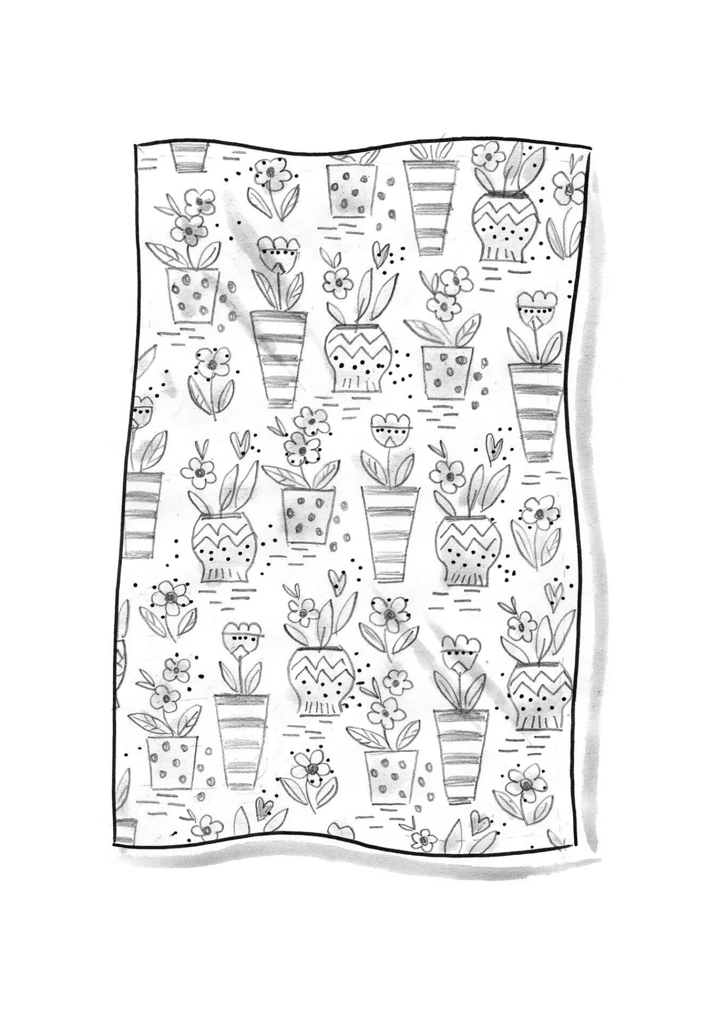 Gudrun Sjödén Tischdecken & -läufer|Küche & Esszimmer>Wachstuch „Flower pots“ aus Bio-Baumwolle Blattgrün