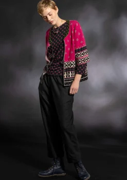 Gudrun Sjödén Hosen>Webhose aus Bio-Baumwolle/Leinen Schwarz