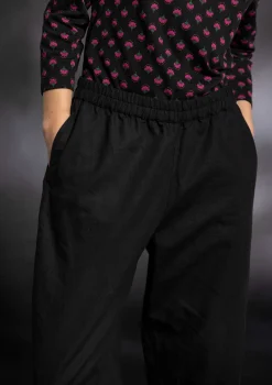 Gudrun Sjödén Hosen>Webhose aus Bio-Baumwolle/Leinen Schwarz