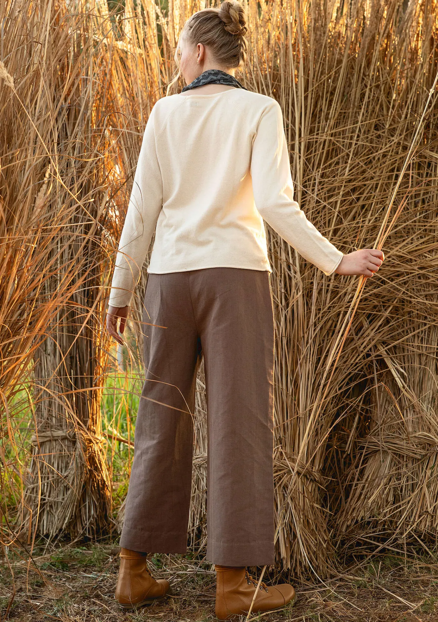 Gudrun Sjödén Hosen>Webhose aus Leinen/Bio-Baumwolle Kartoffel