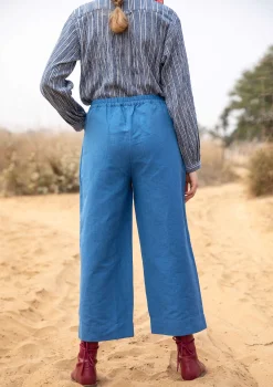 Gudrun Sjödén Hosen>Webhose aus Leinen/Bio-Baumwolle Leinenblau