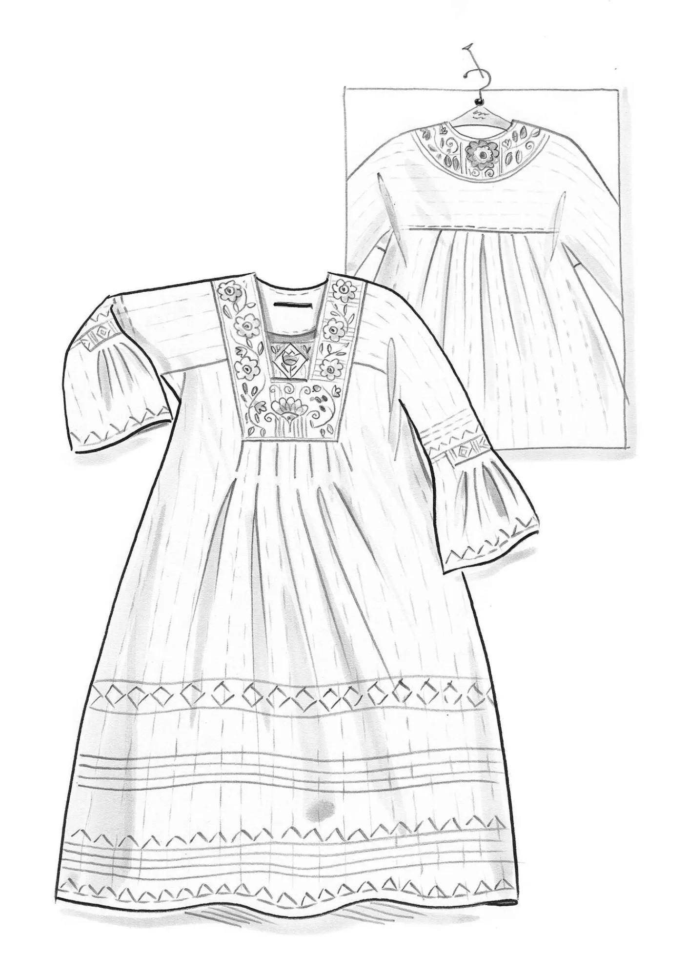 Gudrun Sjödén Kleider>Webkleid „Kristina“ aus Bio-Baumwolle Schwarz