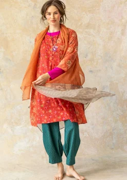Gudrun Sjödén Kleider>Webkleid „Neela“ aus Bio-Baumwolle Rost
