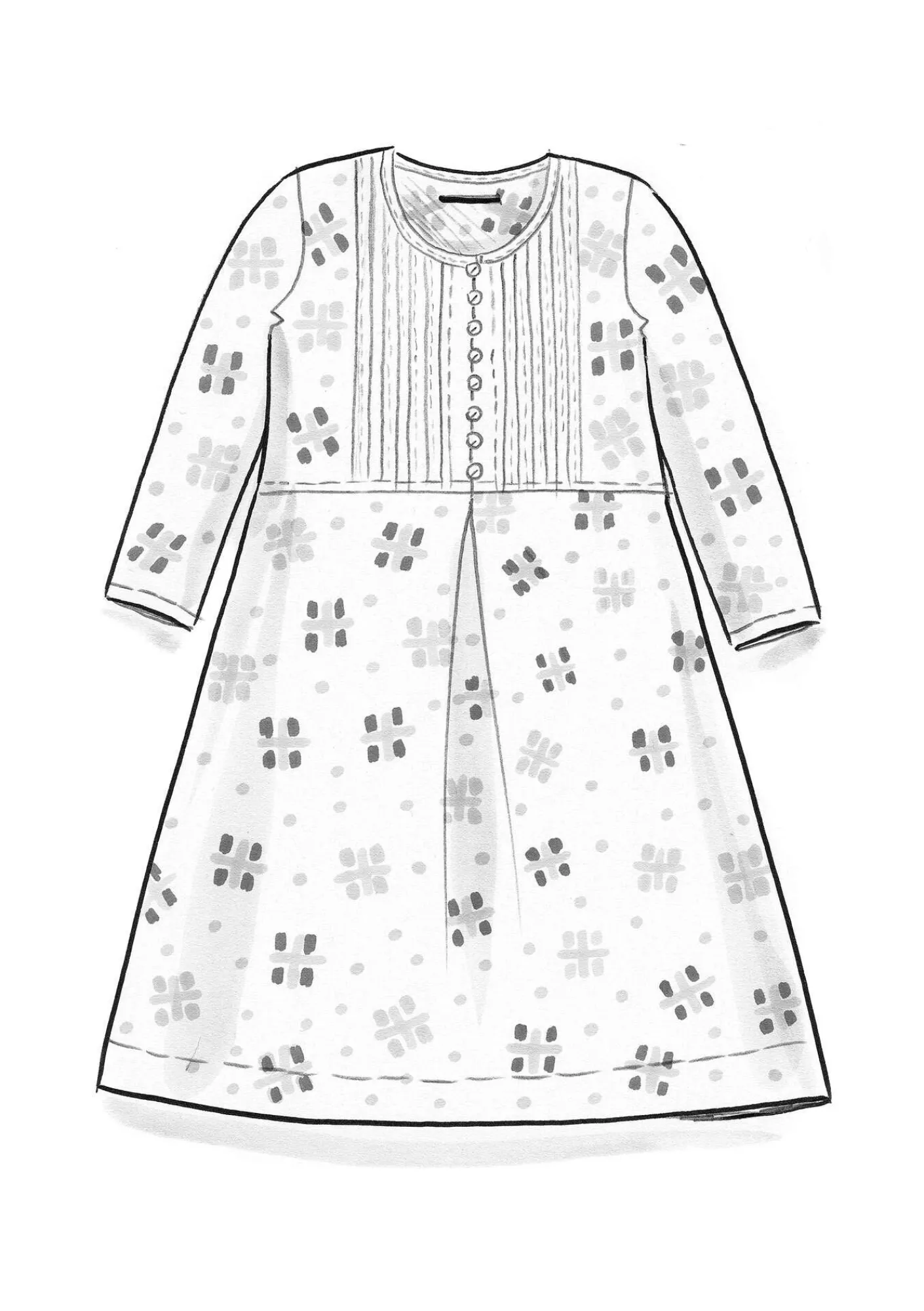 Gudrun Sjödén Kleider>Webkleid „Neela“ aus Bio-Baumwolle Schwarzeskashish