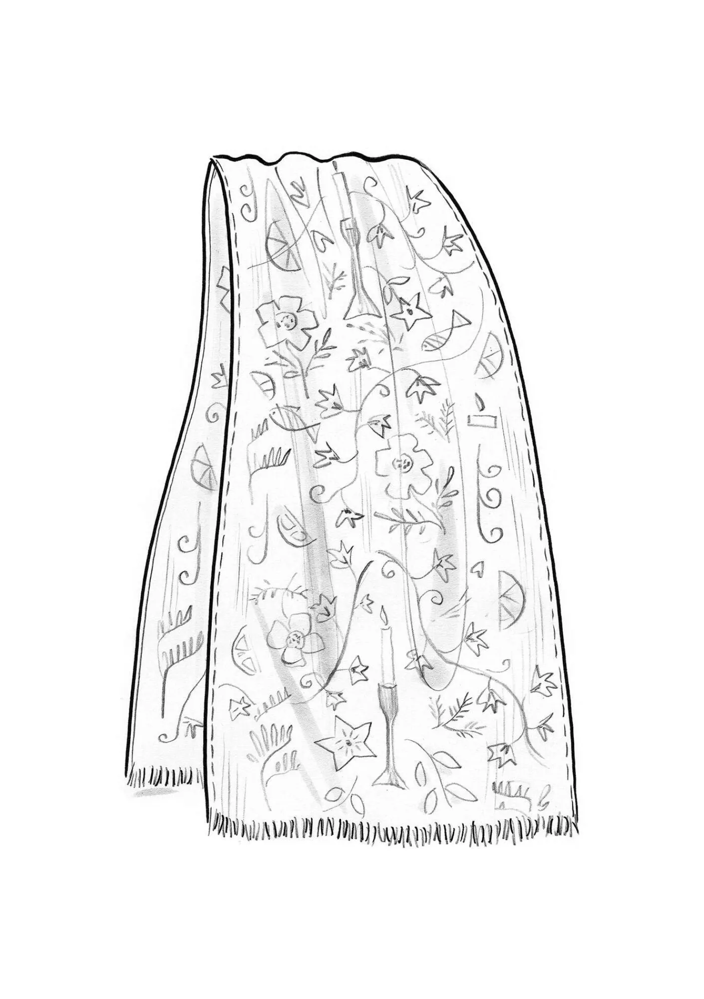 Gudrun Sjödén Accessoires|Schals Und Tücher>Webschal „Fyrverkeri“ aus Wolle Aubergine