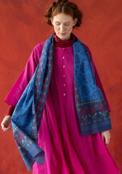 Gudrun Sjödén Accessoires>Webschal „Kamelia“ aus Bio-Baumwolle/Seide Indigoblau