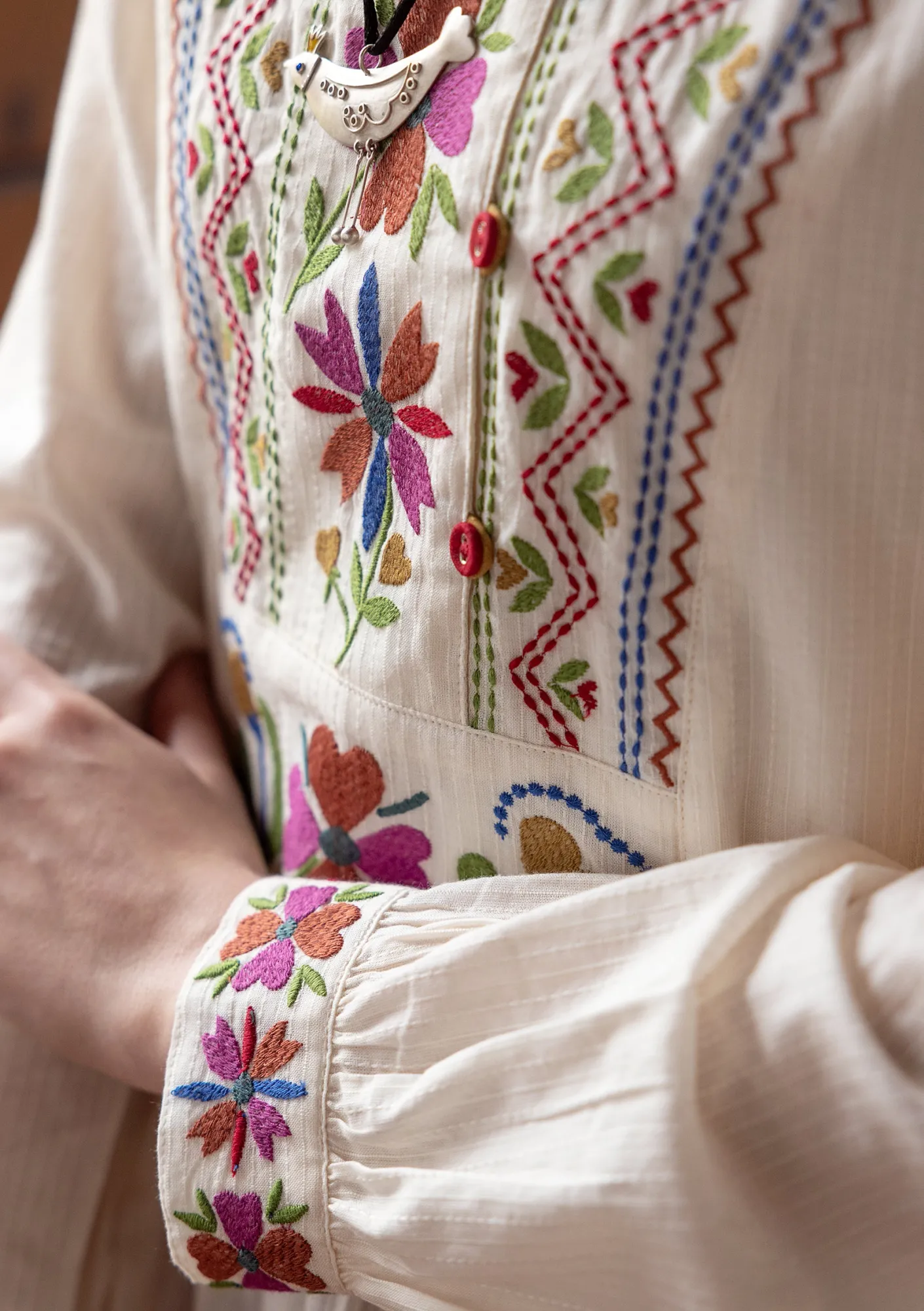 Gudrun Sjödén Tuniken>Webtunika „Wanja“ aus Bio-Baumwolle Feder