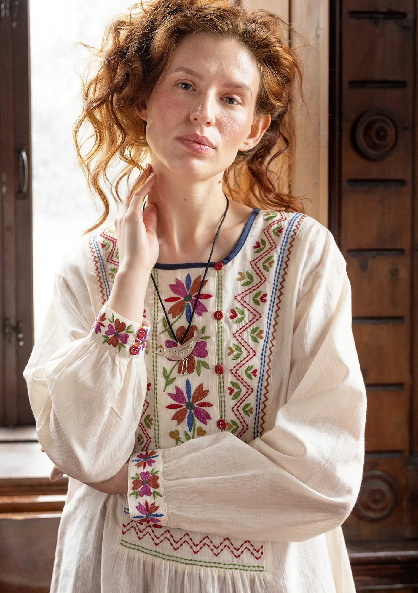 Gudrun Sjödén Tuniken>Webtunika „Wanja“ aus Bio-Baumwolle Feder