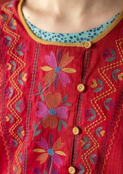 Gudrun Sjödén Tuniken>Webtunika „Wanja“ aus Bio-Baumwolle Mohn