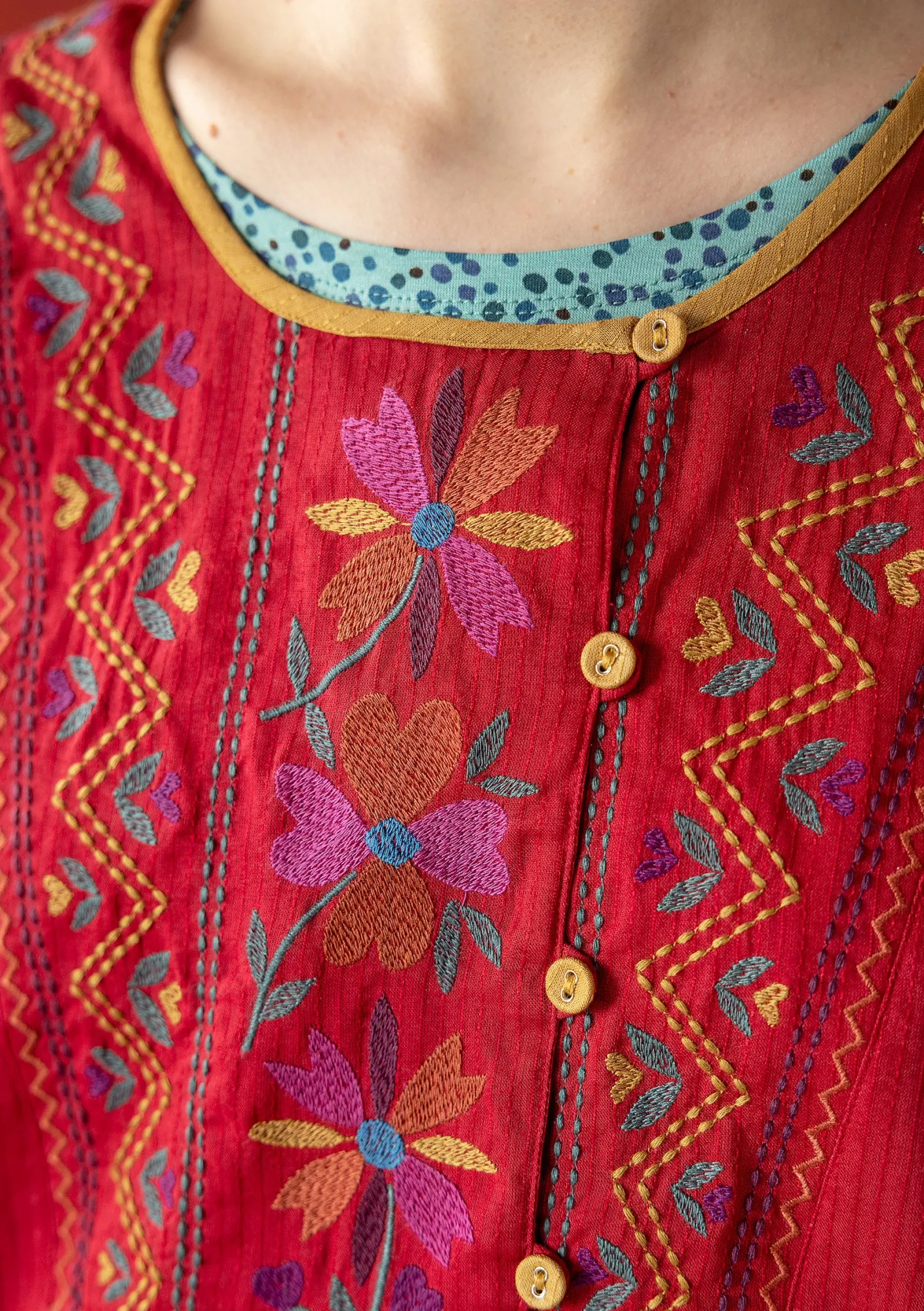 Gudrun Sjödén Tuniken>Webtunika „Wanja“ aus Bio-Baumwolle Mohn