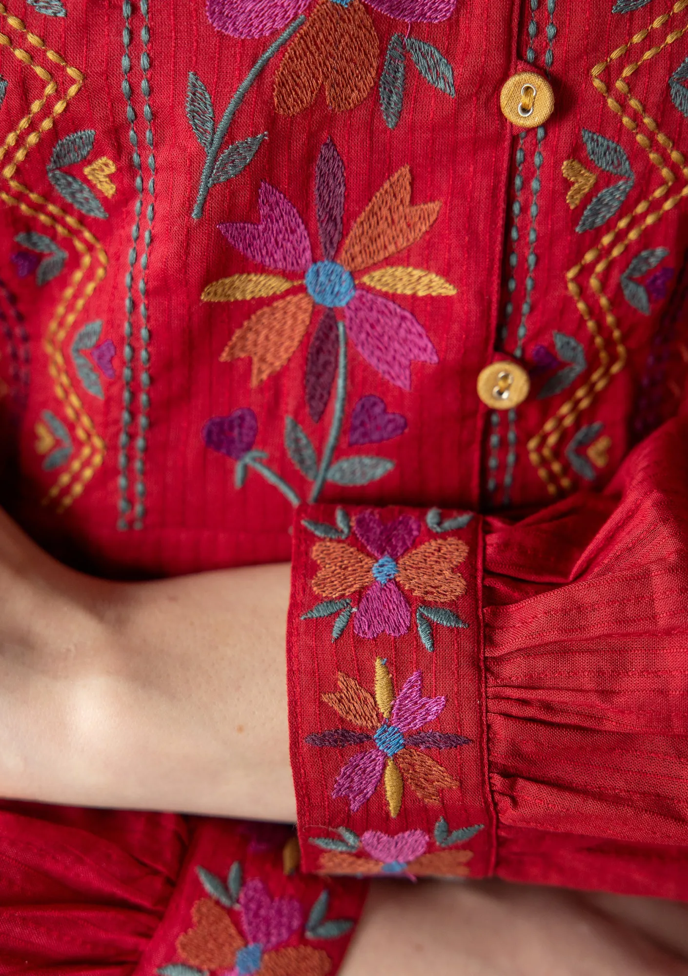 Gudrun Sjödén Tuniken>Webtunika „Wanja“ aus Bio-Baumwolle Mohn