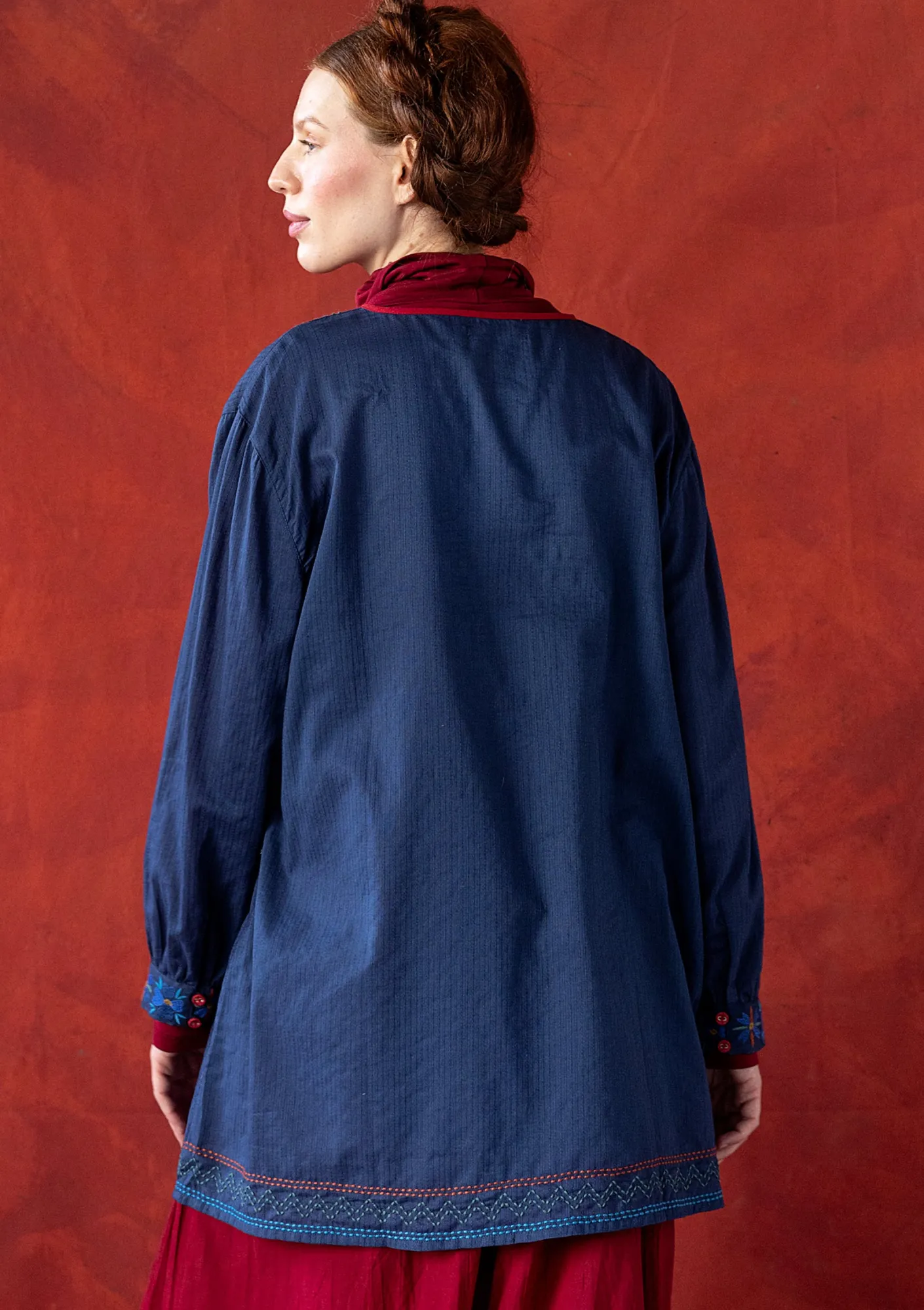 Gudrun Sjödén Tuniken>Webtunika „Wanja“ aus Bio-Baumwolle Indigo