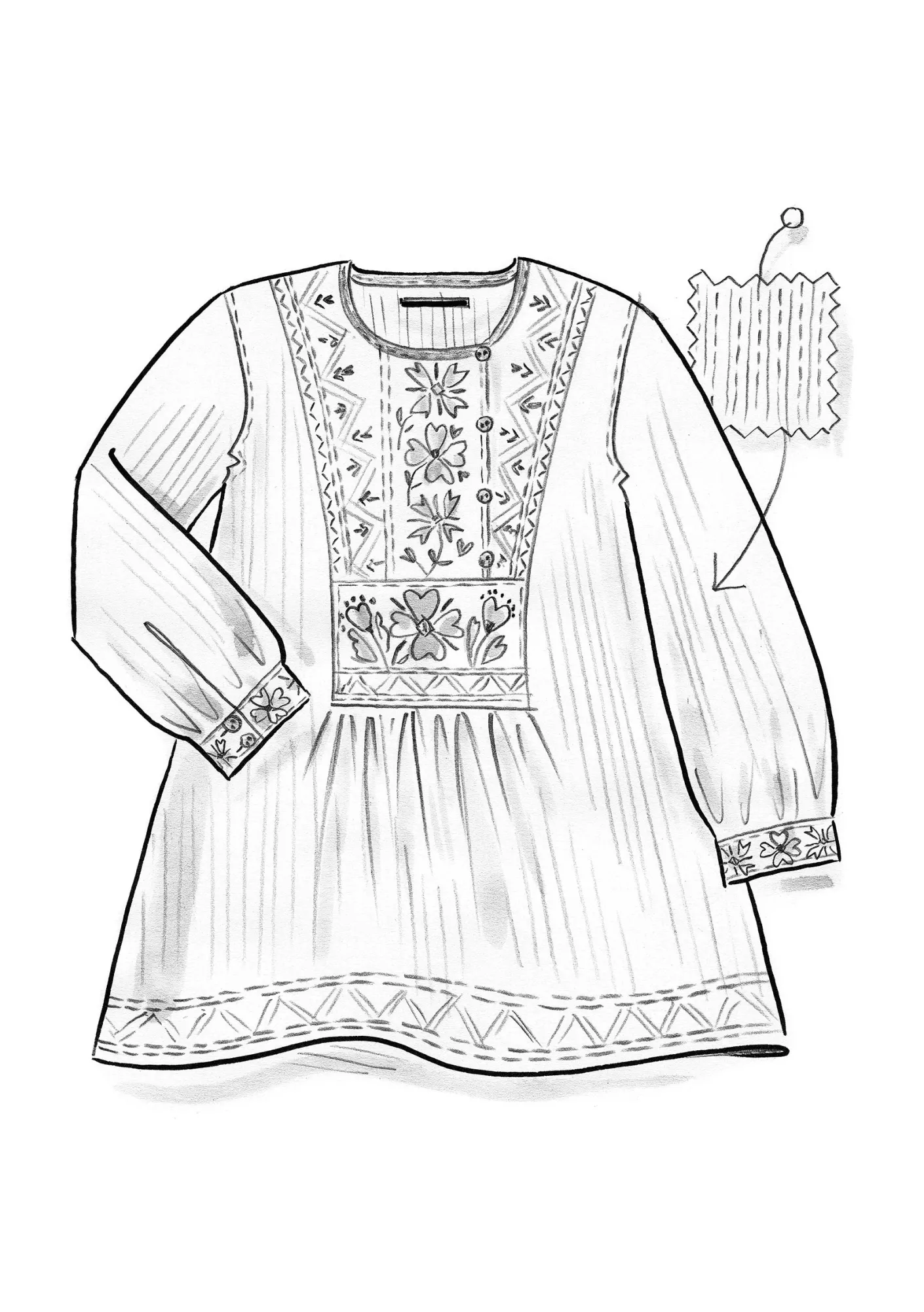 Gudrun Sjödén Tuniken>Webtunika „Wanja“ aus Bio-Baumwolle Indigo