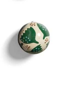 Gudrun Sjödén Dekoration & Accessoires>Weihnachtskugel „Gnistra“ aus Papiermaschee Hellflaschengrün