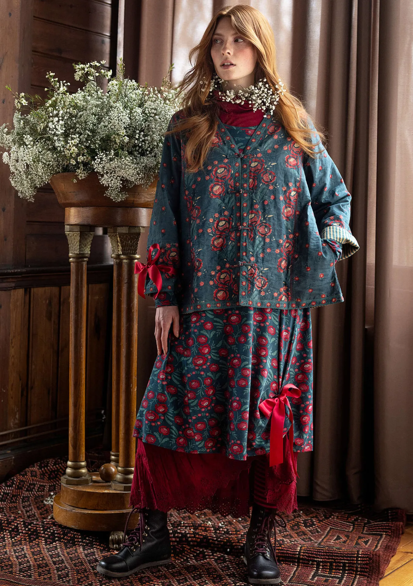 Gudrun Sjödén Jacken & Mäntel>Wendejacke „Asta“ aus Bio-Baumwolle Indigogrün