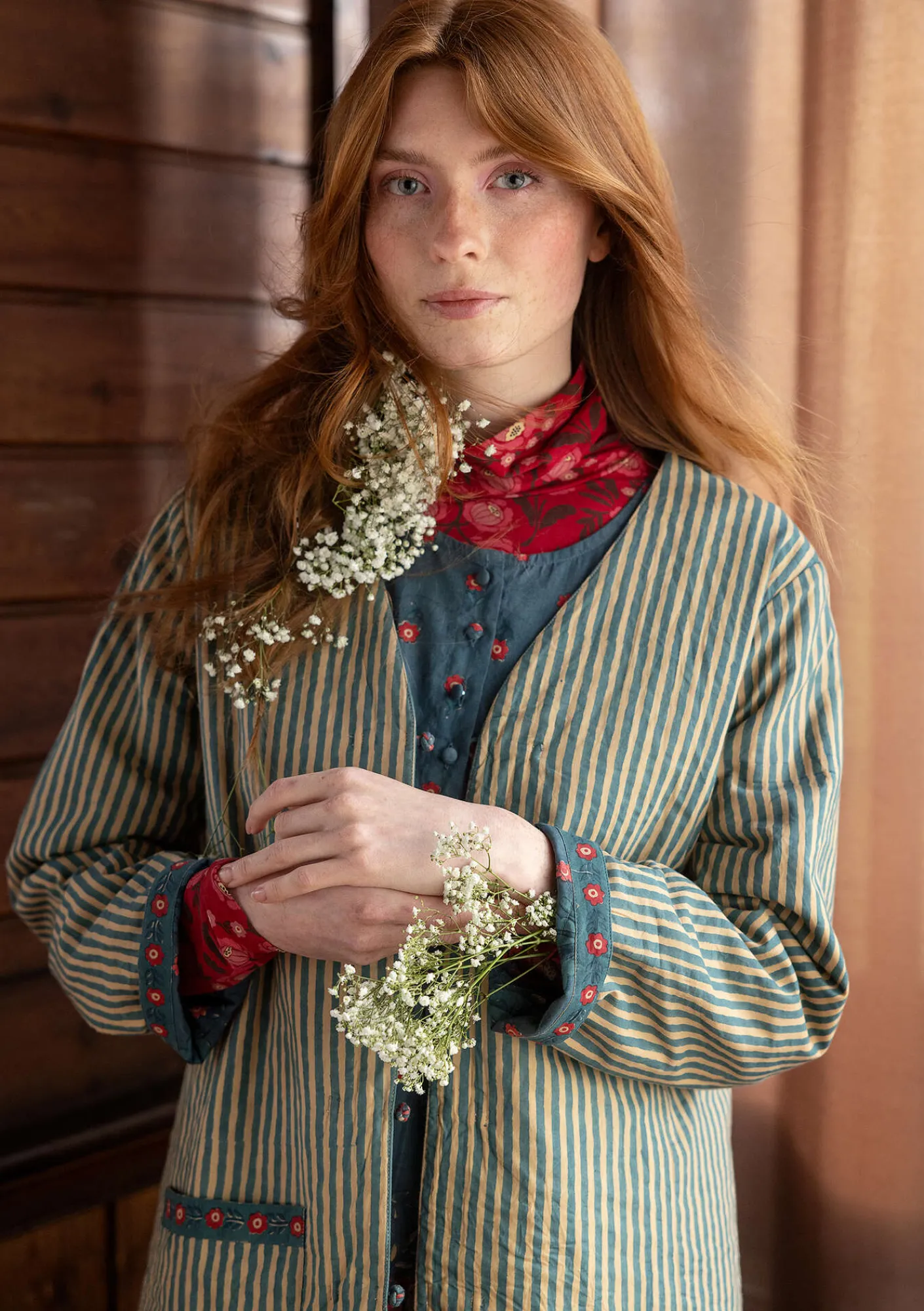 Gudrun Sjödén Jacken & Mäntel>Wendejacke „Asta“ aus Bio-Baumwolle Indigogrün