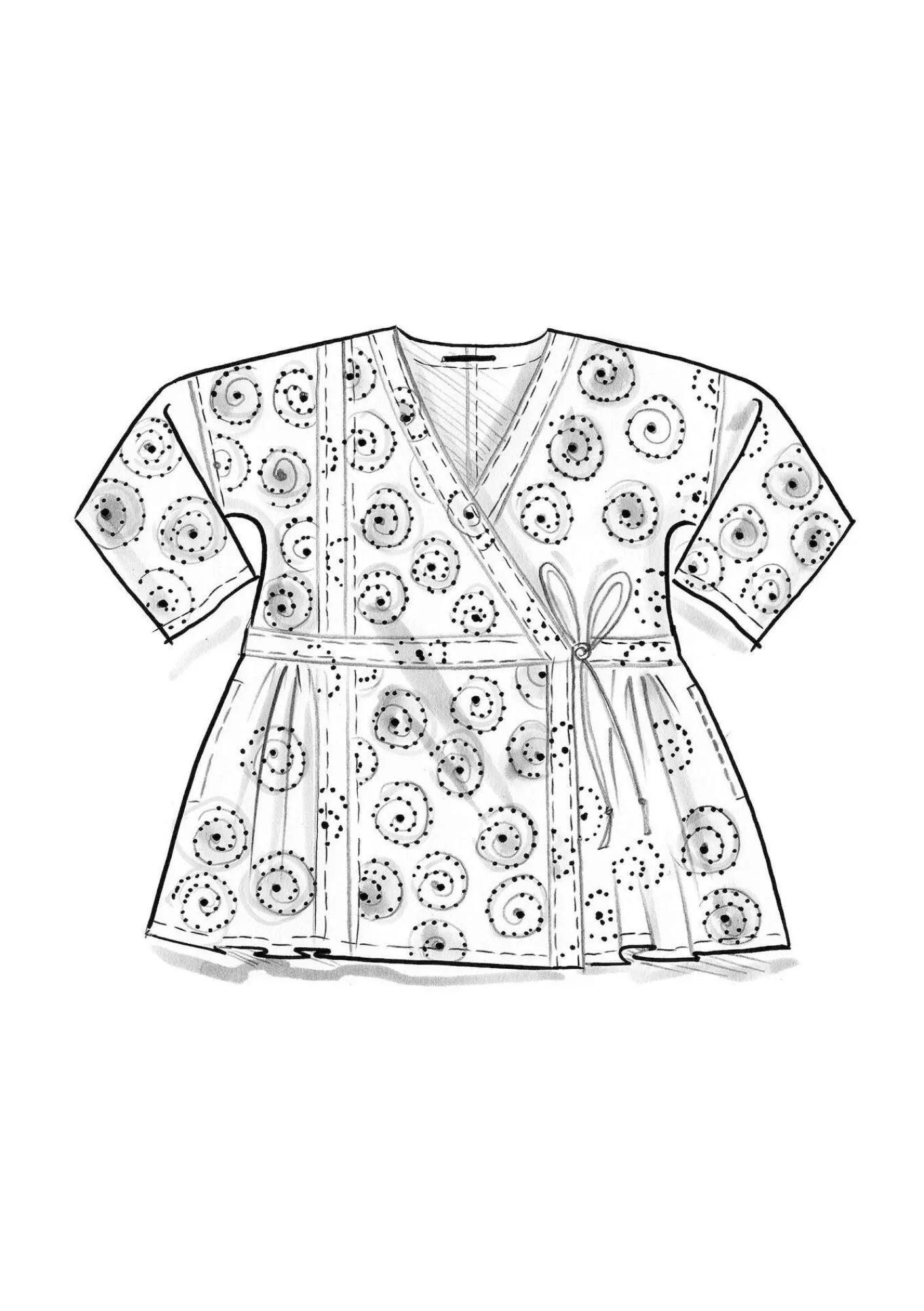 Gudrun Sjödén Blusen>Wickelbluse „Clay“ aus Bio-Baumwolle Indigo