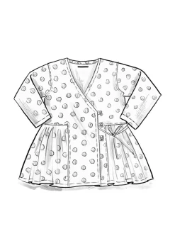 Gudrun Sjödén Blusen>Wickelbluse „Piccolo“ aus Leinen Nebelblau