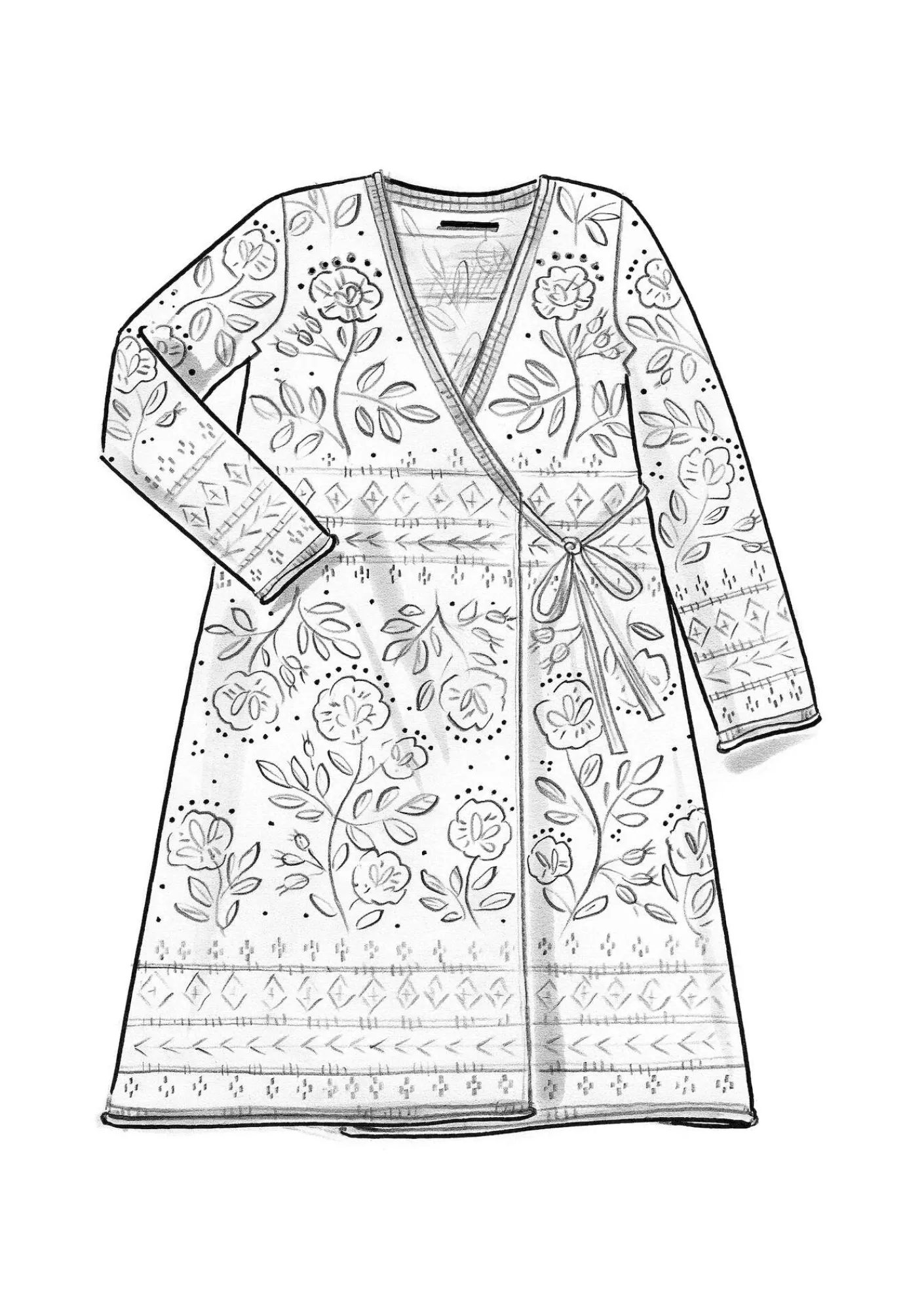 Gudrun Sjödén Strickjacken>Wickeljacke „Lisa“ aus Bio-/Recycling-Baumwolle Curry