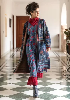 Gudrun Sjödén Strickjacken>Wickeljacke „Lisa“ aus Bio-/Recycling-Baumwolle Tinte