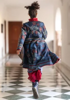 Gudrun Sjödén Strickjacken>Wickeljacke „Lisa“ aus Bio-/Recycling-Baumwolle Tinte